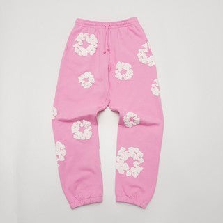 Pink Denim Tear Sweatpants